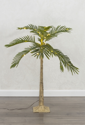 4 Foot Palm Tree - 55 Warm White LED Micro Lights With Outdoor Adaptor - NEW 2023