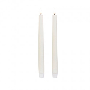 Uyuni Flameless Candle 11 Inch Ivory Taper Set of 2