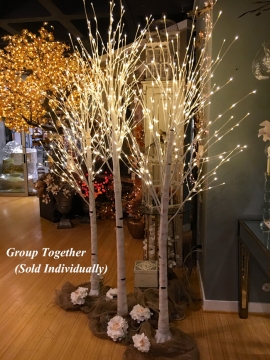 8 Foot White Birch Tree - 240 Warm White LED'S