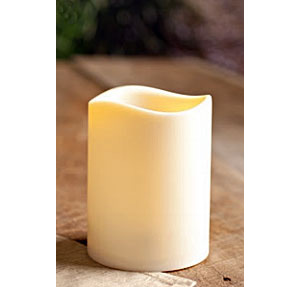 4.5 x 6 LED Outdoor Flameless Candle  Ivory 5 Hour Timer