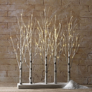 Electric Lighted Birch Grove 30 Inch - 88 Warm White LED'S Steady and Twinkle Functions From RAZ