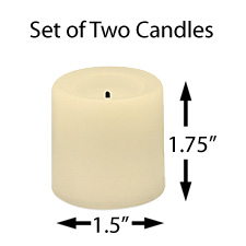 White Round Battery Operated 1.75 Inch Candle