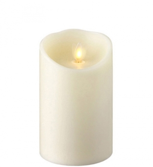 5 Inch Ivory Liown Moving Flame Battery Operated Candle