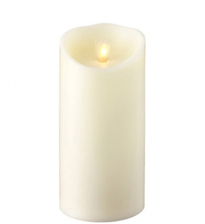 7 Inch Ivory Liown Moving Flame Battery Operated Candle