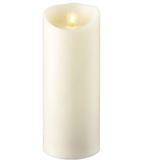 9 Inch Ivory Liown Moving Flame Battery Operated Candle