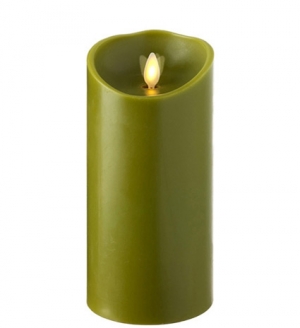 7 Inch Sage Liown Moving Flame Battery Operated Candle