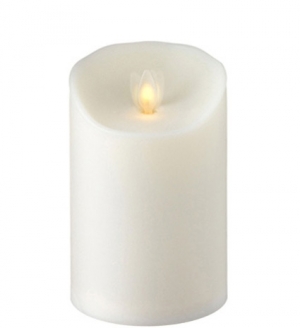 5 Inch White Liown Moving Flame Battery Operated Candle
